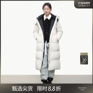 LADY’S DIARY 90鹅绒羽绒服女2025冬季中长款加厚连帽羽绒外套