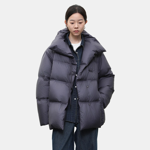 女性日记泡芙格白鸭绒羽绒服外套