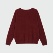 DIARY 法式 温柔红色毛衣女秋冬新款 LADY’S 绵羊毛软糯V领针织衫