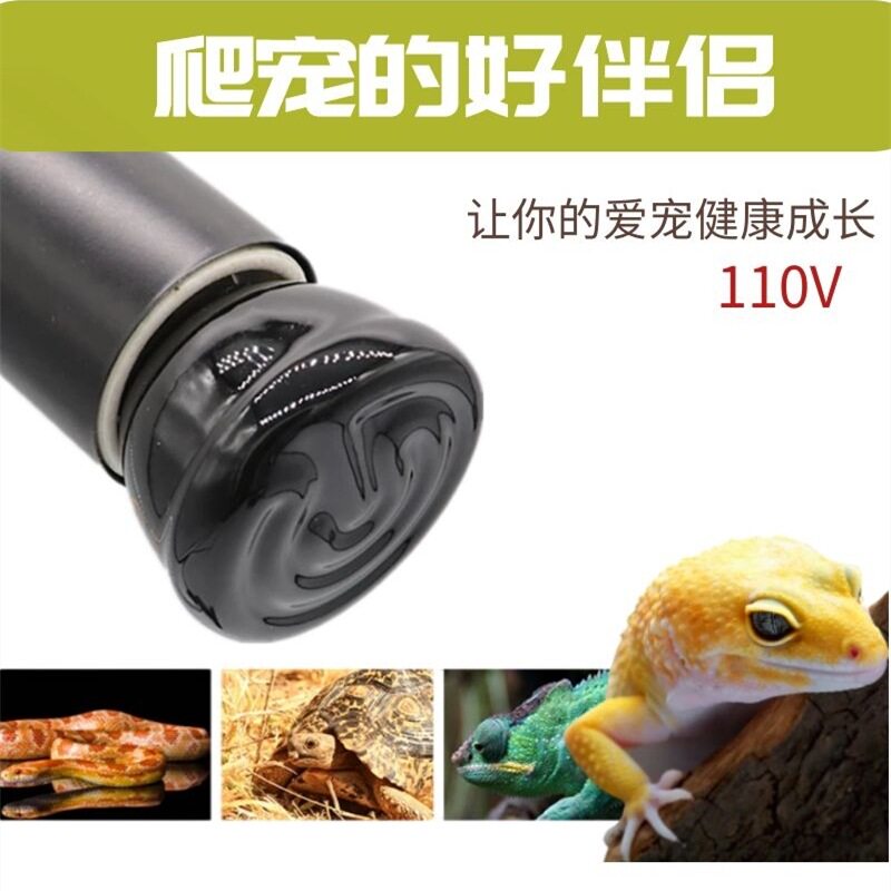 小型远红外110v宠物陆龟蜥蜴爬虫箱陶瓷加热灯迷你50mm陶瓷保温灯