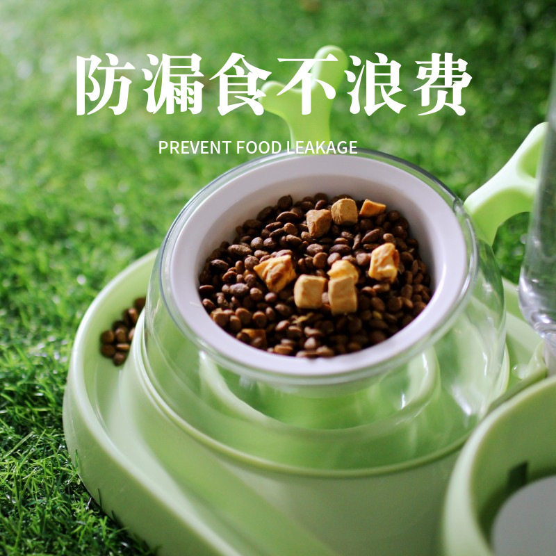 跨境猫碗狗碗防打翻自动饮水器组合食盆不黑下巴宠物碗批发用品
