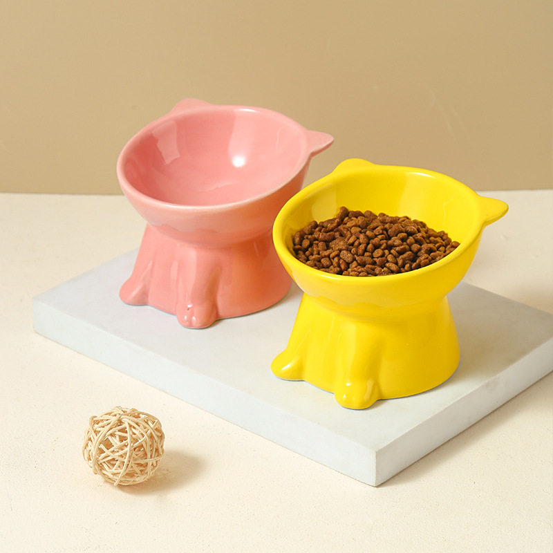 出口亚马逊猫碗陶瓷猫咪碗宠物用品猫盆狗狗碗猫粮碗猫吃饭喝水碗