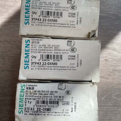 可维修西门子接触器3TF43 22-0XM0，AC3-11kW 4议价