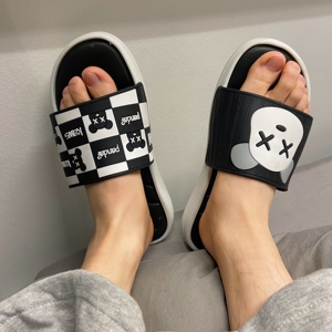 情侣款 厚底一字拖鞋 网红卡通图案 517-207图片