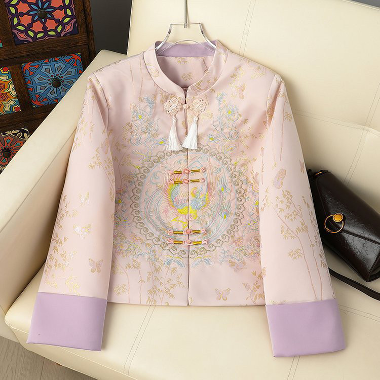 【粉黛·夹棉款】新中式提花夹棉冬棉服外套冬季新款国风盘扣上衣,女装/女士精品,汉服上装,淘宝优惠券,粉丝福利购,淘宝优惠卷