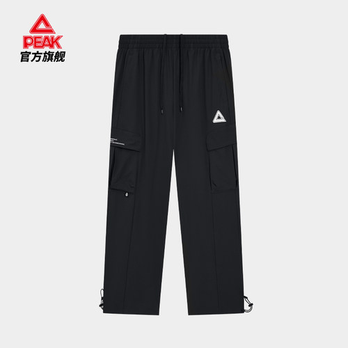 匹克梭织运动长裤男士春季时尚休闲舒适直筒户外跑步长裤F3252291