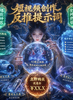 短视频创作反推提示词 爆款复刻教程电子资料爆款拆解素材工具
