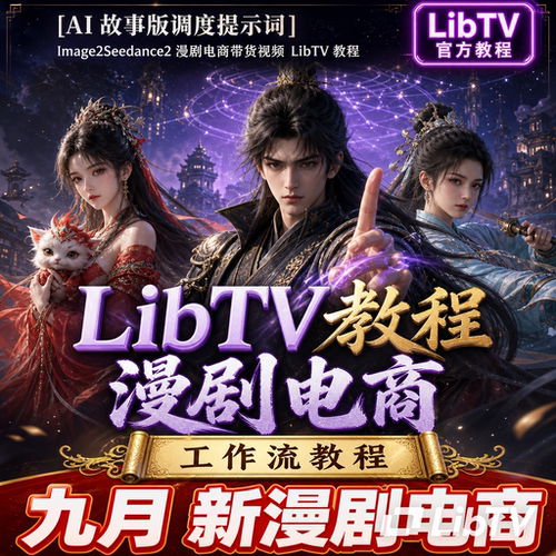 LibTV新手0基础教程image2提示词LibTV工作流教程漫剧电商全流程
