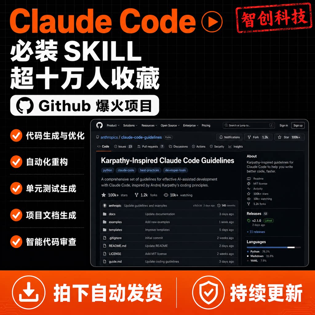 Claude Code 必装 SKILL Github 爆火项目单元测试生成图片