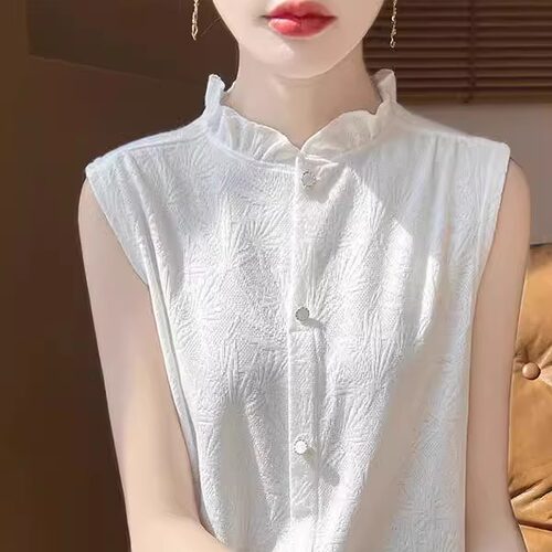 高级感吊带背心内搭女花边领