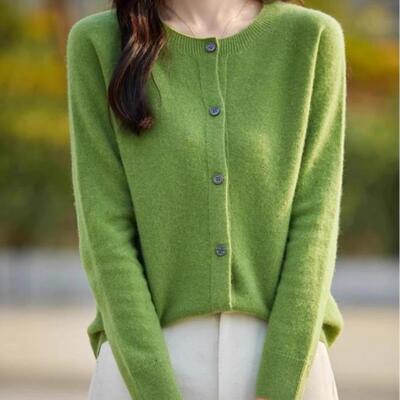 一线成衣无缝羊毛针织开衫女2025