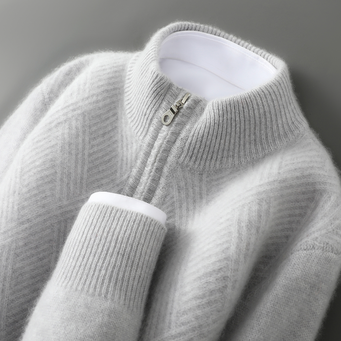 提花秋冬季宽松针织打底羊绒衫