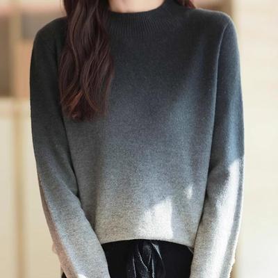 气渐变色渲染针织衫打底衫