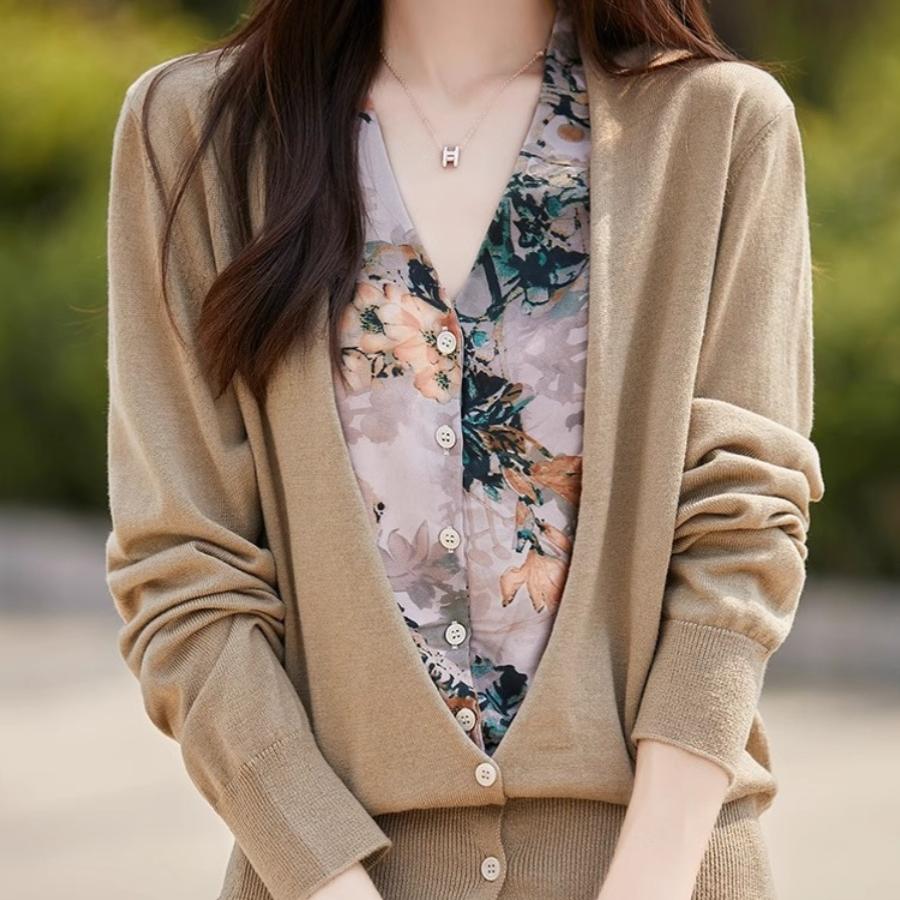 春季新款洋气假两件小衫上衣