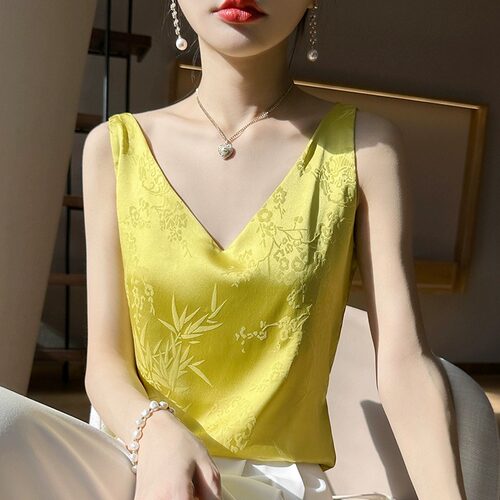 真丝RW提花吊带暗花女内搭