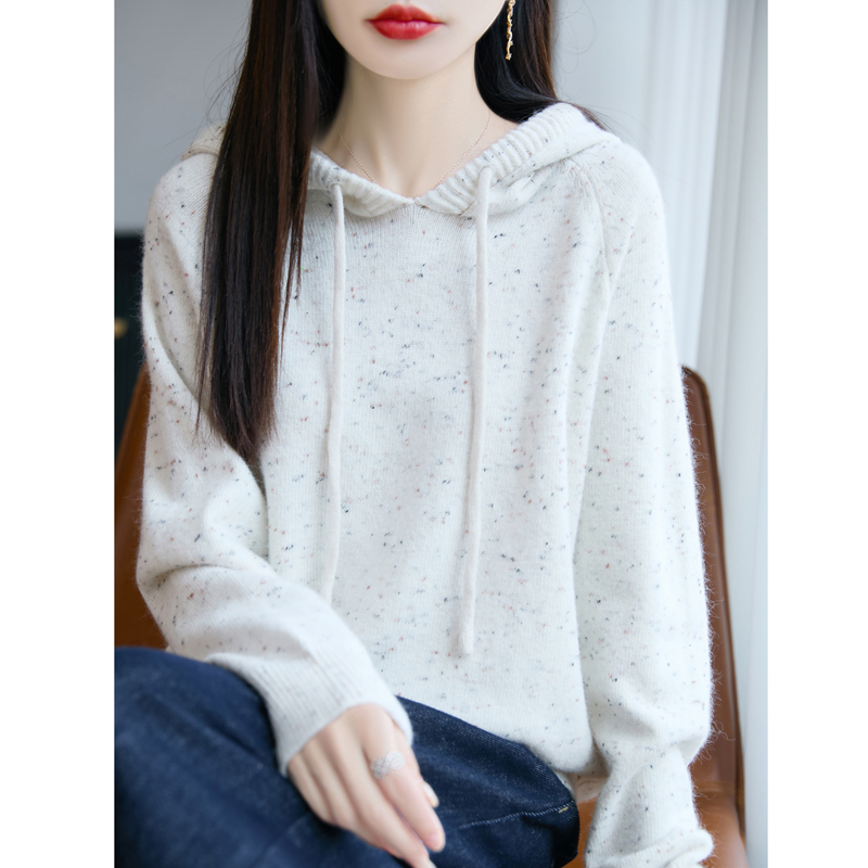 毛衣外套上衣秋冬打底针织帽衫