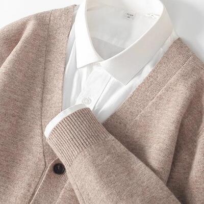 秋冬新款100纯羊绒衫男士