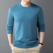 V领打底针织衫 羊毛衫 男士 加厚宽松套头羊绒衫 男圆领毛衣秋冬新款