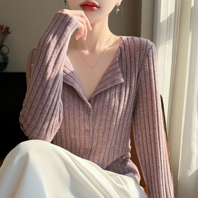 修身显瘦百搭针织衫低领毛衣上衣