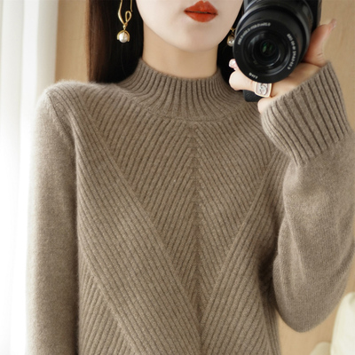 雪菲羊羊毛套头半高领内搭