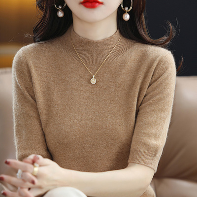 雪菲羊羊毛套头半高领内搭