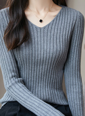 修身毛衣女长袖保暖不起球套头