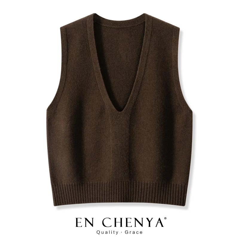 针织马甲女爆款外搭纯色毛衣背心