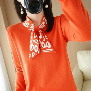 新款 百搭宽松针织外穿毛衫 2022春季 100%纯棉蝴蝶结衫 毛衣外套时尚