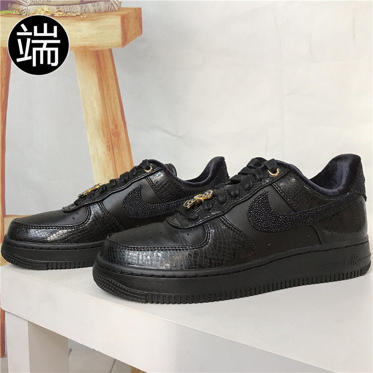 nike air force 1空军一号黑金/蝴蝶结女子低帮板鞋dx6035 dv4244