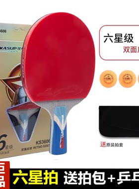 狂神乒乓球拍六星短柄直拍双反胶