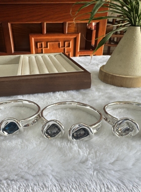 西班牙Unode50设计双色锆石手镯水滴镶嵌蓝宝锆小众轻奢简洁