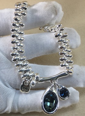 西班牙UNO de50轻奢复古手链女小众蓝色宝石手链简约气质