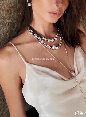 西班牙纯手工小众潮牌UNODE50不规则珠子牛皮项链 张扬个性