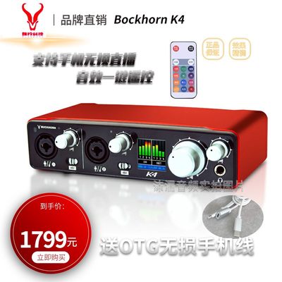 Buckhorn跳羚k4声卡USB外置声卡手机电脑网红主播录音直播K歌通用