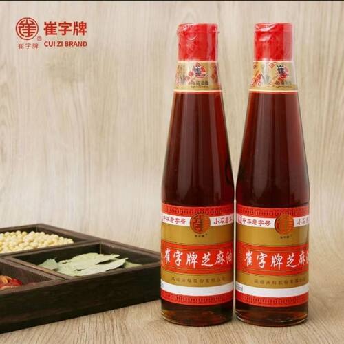 中华老字号正宗一级芝麻油崔字牌小磨香油火锅油碟炒菜拌菜调料