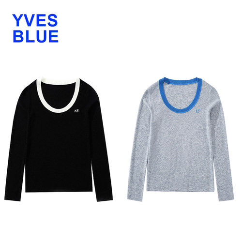 YVES BLUE 大圆领可机洗羊毛衫显瘦通勤