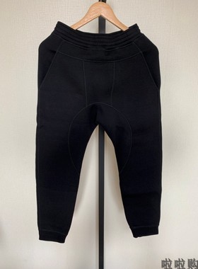 NEIL BARRETT SLIM FIT  男士黑色修身太空棉小脚九分裤 正品现货