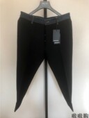 Dsquared2 现货 锥形细毛牛仔拼接卷边八分裤 Runway 男黑色走秀款