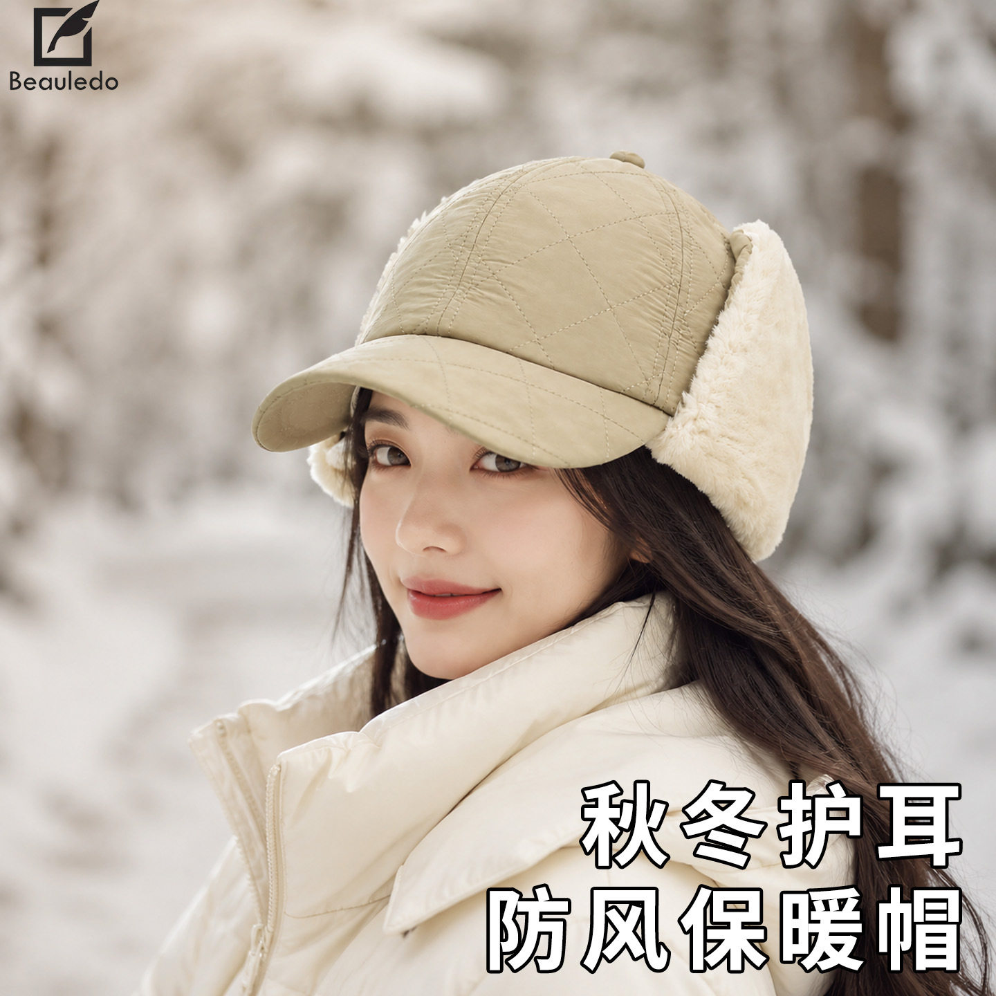 冬季加绒雷锋帽显脸小保暖