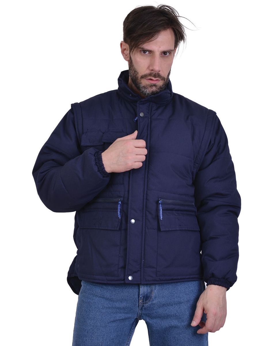 夹克加厚棉夹克脱卸袖冬季