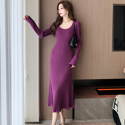 法式高级感针织连衣裙