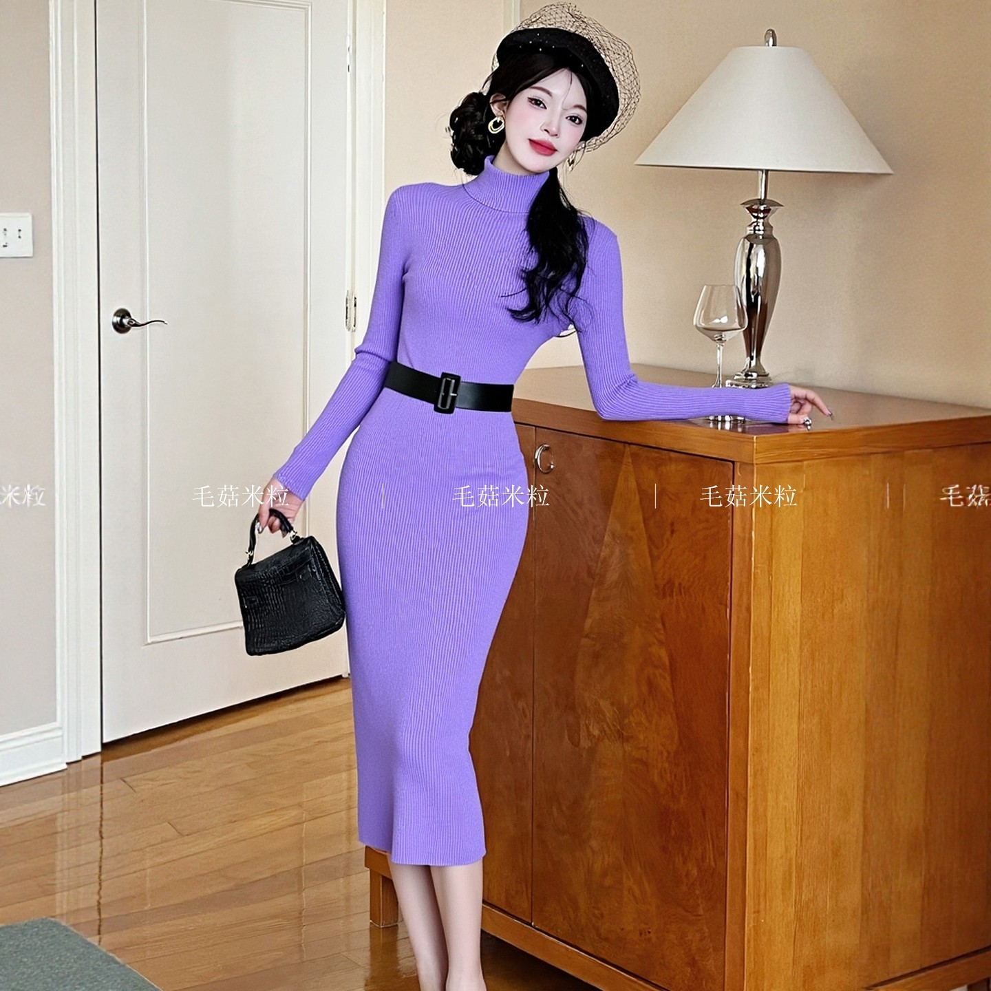 加厚高级感配大衣内搭针织连衣裙