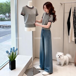 夏装女款2026年新款广州十三行独特超好看小个子针织短袖t恤上衣