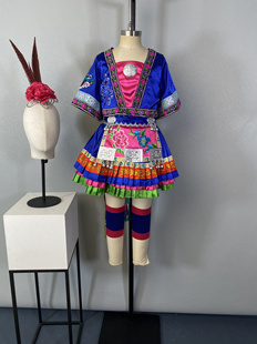 新款锦鸡炫美舞蹈演出服装女少数民族艺考荷花奖服饰新款