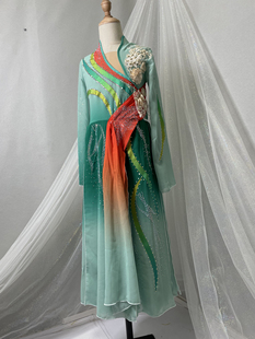 定制汉唐古典舞演出服大裙摆采菊东篱下舞蹈服飘逸剧目艺考表演服