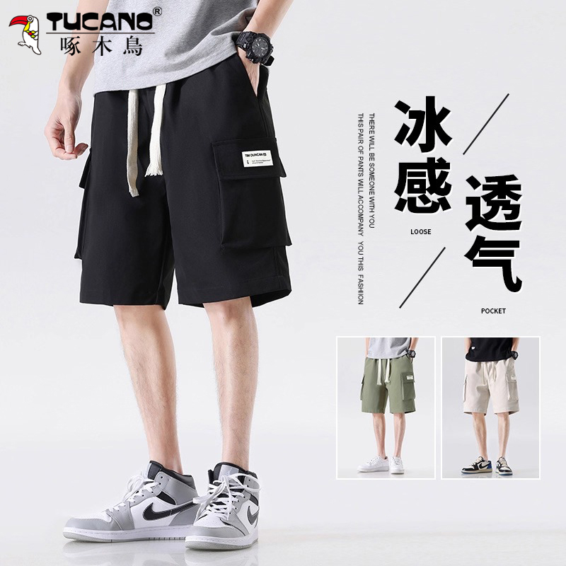啄木鸟装短裤男夏季薄款宽松2025潮牌运动外穿休闲男士五分中裤男