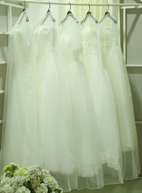 包邮婚纱礼服防尘罩网纱套 加长定制婚纱套透明礼服防尘袋子