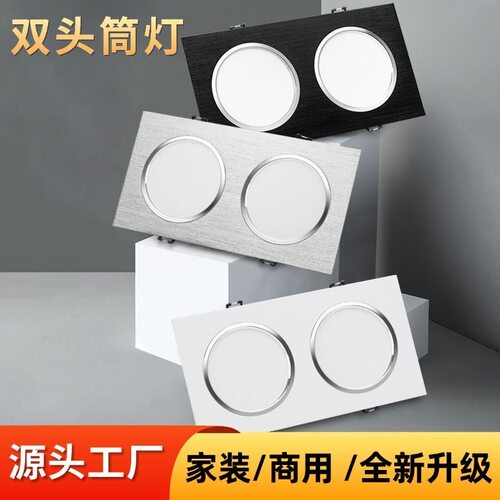 led双头筒灯格栅斗胆灯