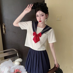 网红女直播jk制服裙日系水手服学生校服甜美海军学院风校服套装夏