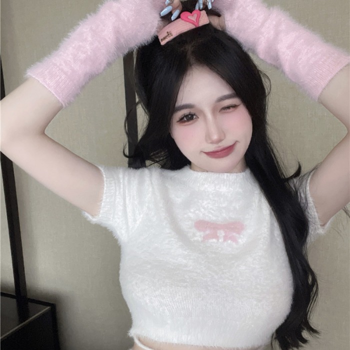 网红女主播上镜装可爱甜美日系美少女甜心上衣纯欲短款气质t恤